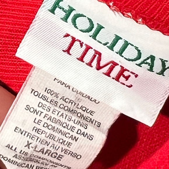 Vintage 80s Holiday Time Bear Stocking Xmas Ugly Sweater Party Sweatshirt - Picture 5 of 5